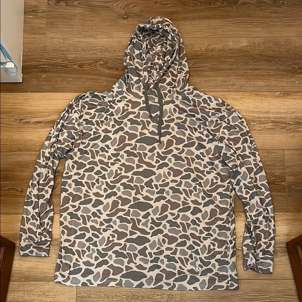 Gray and White Camouflage Hoodie